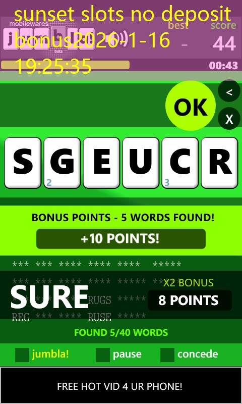 sunset slots no deposit bonus